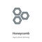 Honeycomb outline vector icon. Thin line black honeycomb icon, flat vector simple element illustration from editable farming