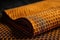 Honeycomb Patterned Fabric In Rich Amber Color. Generative AI