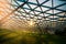 Honeycomb shaped glass ceiling in the business center