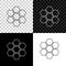 Honeycomb sign icon isolated on black, white and transparent background. Honey cells symbol. Sweet natural food. Vector