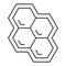 Honeycomb thin line icon, Honey and bee concept, honey cells on white background, bee hexagon honeycomb icon in outline