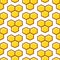 Honeycomb yellow seamless vector pattern.