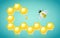 Honeycombs Honey Drop and Bee Vector Illustration