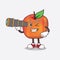 Honeycrisp Apple cartoon mascot character using a monocular