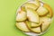Honeydew Musk Melon Slices on Plate on Pastel Background, Serving Portion