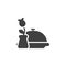 Honeymoon breakfast tray vector icon