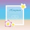 Honeymoon concept frangipani flowers paradise beach holiday