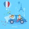 Honeymoon couple bride and groom journey in Paris