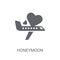Honeymoon icon. Trendy Honeymoon logo concept on white background from Birthday party and wedding collection