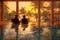 honeymoon relax couple swimming vacation travel sunset romantic pool back. Generative AI.