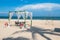 honeymoon seat on white sand beach in summer