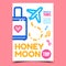 Honeymoon Trip Creative Advertising Poster Vector Illustration