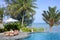 Honeymooners relaxing on a poolside in Rarotonga Cook Islands