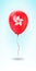 Hong Kong balloon with flag. Ballon in the Country National Colors.