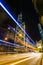 Hong Kong Business District at Night with Light Track