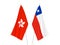 Hong Kong and Chile flags
