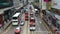 Hong Kong, China - August 15, 2018 : Time lapse of taxis, cars, buses and trams on the road in Hong Kong