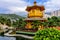 Hong Kong, China: Buddhist Pavilion of Absolute Perfection aka Golden Pagoda in Nan Lian Garden at Diamond Hill. Sunny day blue