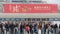 Hong Kong, China - Feb. 7, 2019: Chinese new year raceday in pig year, crowded people in Sha Tin Racecourse