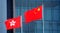 Hong kong and china flags