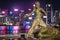 Hong Kong, China - The statue of Bruce Lee on the Avenue of Stars