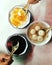 Hong Kong, Chinese desserts: tofu fa, tang yuen, black sesame