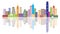 Hong Kong City Skyline Color Panorama Vector Illustration