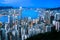 Hong Kong cityscape at dusk, seen from Lugard Road on the Peak