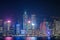 Hong Kong cityscape waterfront over Victoria harbor,
