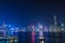 Hong Kong cityscape waterfront over Victoria harbor,