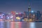 Hong Kong cityscape waterfront over Victoria harbor, twilight