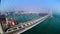 Hong Kong Container Port. Hong Kong 4K Aerial Top View.