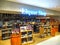 Hong Kong - DEC 9,2016: Wine shelves with price tags on display at store wine & spirit in Hong Kong, Defocused rows of Wine Liquor