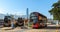 HONG KONG - DECEMBER 10, 2016: Bus station Victoria Harbor, on December 10, 2016 in Hong Kong. With a land mass of 1,104 km and a