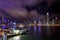 Hong Kong Harbor at Night from Kowloon Ferry