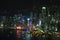 Hong Kong island skyline at night