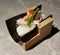 Hong Kong Japanese Sushi Roll Omakase Fresh Seafood Oomaki Seaweed Rice Wrap Wooden Utensil Stand Lunch Dinner Snack