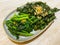 Hong Kong Kale stir fried in oyster sauce, Chinese Kailan Vegetables Steamed