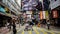 Hong Kong - May 2016 : Tsim Sha Tsui business shopping area close street for market