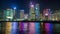 Hong Kong Night island Waterfront Timelapse