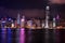 Hong Kong night scene in purple tone