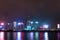 Hong Kong nightscene of Victoria Harbor from Tsim Sha Tsui promenade at night