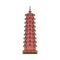 Hong Kong red tower icon - landmark Asian architecture building