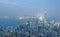 Hong Kong the scenes, victoria harbour from the peak bird view,