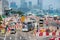 Hong Kong - September 22, 2016 : Roadworks - repair street in to