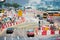 Hong Kong - September 22, 2016 : Roadworks - repair street in to