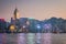 Hong Kong skyline view from kowloon side,colorful night life,cityscape