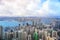 Hong Kong skyline. View from Victoria Peak.