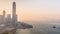 Hong kong sunset rooftop world trade center bay panorama 4k time lapse china