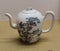 Hong Kong Tea Museum Antique Teapot Design Porcelain Kettle Pine Tree Blue White Ceramics Utensil